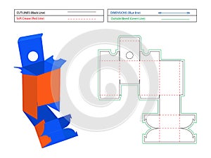 Custom box dieline template with product holding insert