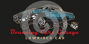 Custom car colorful vintage emblem