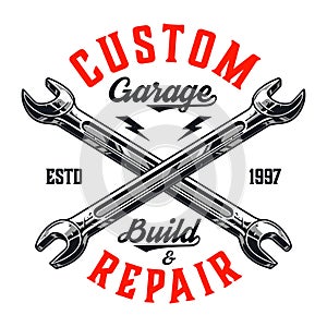 Custom car repair colorful poster