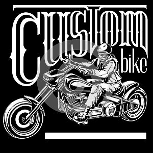 Custom Chopper motorcycle vector illustration