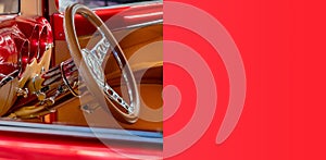 Custom Classic Vintage Car Banner With Copy Space