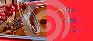 Custom Classic Vintage Interior Banner With Custom Classic Cars Text
