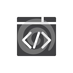 Custom code icon vector, filled flat sign, solid pictogram isolated on white.