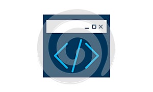 Custom Coding icon flat style graphical symbol.