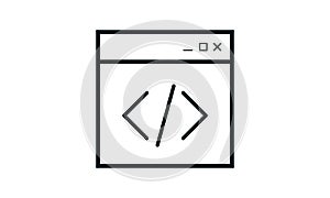 Custom Coding icon flat style graphical symbol.