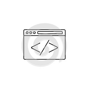 Custom coding icon, programming symbol