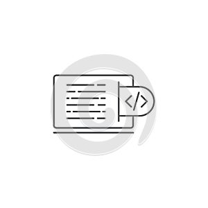 Custom coding symbol Programming vector icon isolated on white background