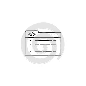 Custom coding symbol Programming vector icon isolated on white background