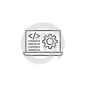 Custom coding symbol Programming vector icon isolated on white background