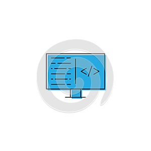Custom coding symbol Programming vector icon isolated on white background