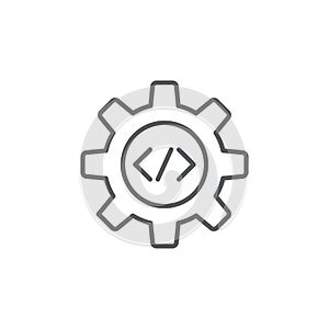 Custom coding symbol Programming vector icon isolated on white background