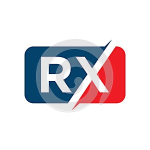 custom creative RX logo design vector medical treatment icon symbol illustration