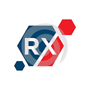 custom creative RX logo design vector medical treatment icon symbol illustration