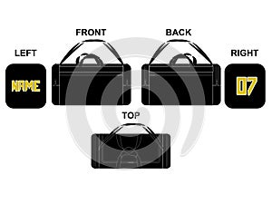 Custom design Duffel Bag Sports illustration design mock ups