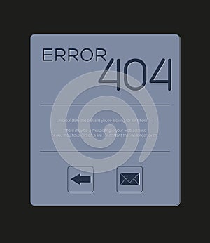 Custom Error 404 - Page not foud with text and buttons for back