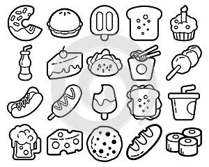 20 custom food  snacks  drinks icons