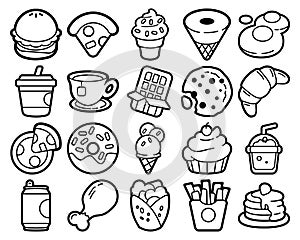 25 custom food  snacks  drinks icons