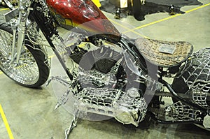 Custom Harley Davidson Motorcycle and engine