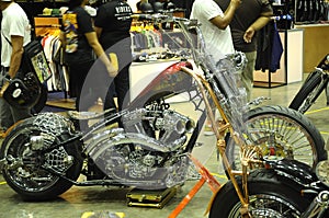 Custom Harley Davidson Motorcycle and engine