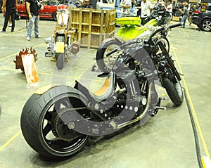 Custom Harley Davidson Motorcycle and engine