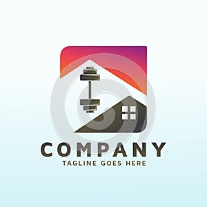 Custom Homes builder logo design with fitness icon