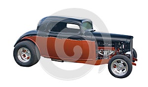 Custom hotrod on white