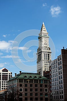 Custom House Tower view on early spring
