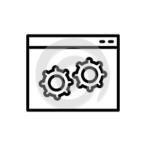 Black line icon for Custom, software and program
