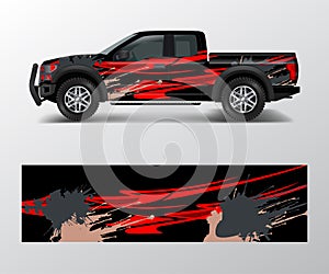 Custom livery race rally offroad car vehicle sticker and tinting. Car wrap decal design vector