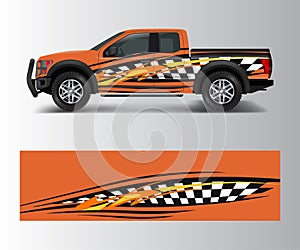 Custom livery race rally offroad car vehicle sticker and tinting. Car wrap decal design vector