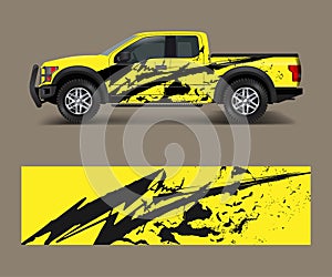 Custom livery race rally offroad car vehicle sticker and tinting. Car wrap decal design vector