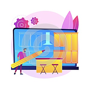 Custom made kitchens abstract concept vector illustration.