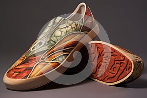 custom-made orthotics in a pair of shoes