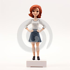 Custom Mini Figurine Of Animated Woman With Red Hair