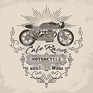 Custom motorcycle illustration. Vintage Design