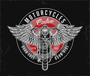 Custom motorcycle vintage round logo