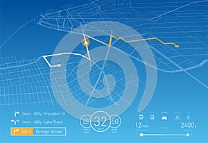 Custom Navigation system vector illustration