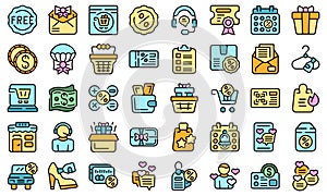 Custom offer icons set vector flat