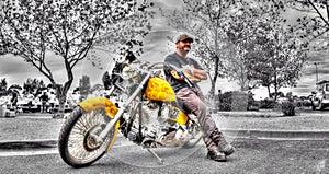 Custom painted Harley Davidson motorbike