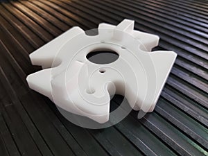 Custom plastic part manufactured in milling machine