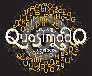 Custom retro typeface Quasimodo
