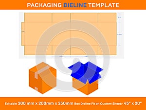 Custom RSC Style Box, Dieline Template, SVG, Ai, EPS, PDF, DXF, JPG, PNG photo