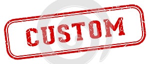 custom stamp. custom rectangular stamp on white background