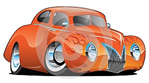 Custom Street Rod Vintage Car Cartoon Isolated Vector Illustration