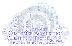 Customer Acquisition word cloud.