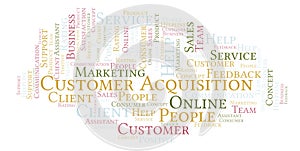 Customer Acquisition word cloud.