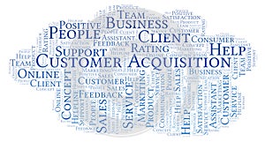 Customer Acquisition word cloud.