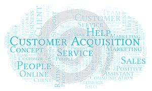 Customer Acquisition word cloud.