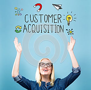 Customer Acquisition with young woman