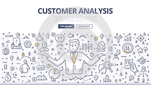 Customer Analysis Doodle Banner